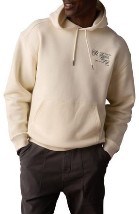 The Normal Brand St. Louis Embroidered Hoodie in Ivory at Nordstrom, Size Large