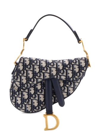 Dior Saddle Handbag Oblique Canvas Mini shoulder bag - Blue