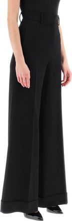 Moschino Womens Black Crepe Wide-leg Pant viscose - Size EU 40 (Womens)