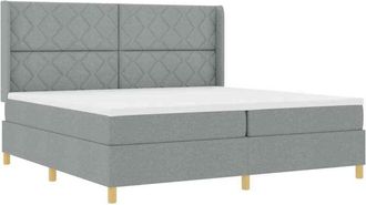 vidaXL Vidaxl - Cama Tipo Box Spring Con Colch&oacute;n Gris Claro 200 X 200 Cm Tela