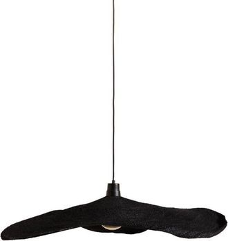 Chehoma L&aacute;mpara de techo de fibra natural negra