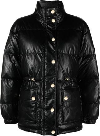 Michael Kors Funnel Neck Midweight Puffer - Dames - Gewatteerde jassen - Zwart - XS - Jassen
