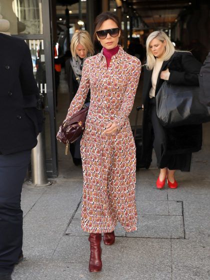How to wear a floral dress in winter? Ask Victoria Beckham