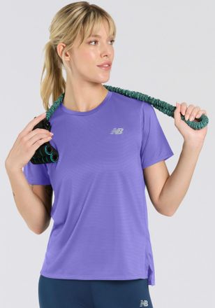 New Balance Laufshirt NEW BALANCE SPORT ESSENTIAL T-SHIRT, Damen, Gr. XXL, electric pur, Web, Obermaterial: 100% Polyester, regular fit, Rundhals, eingesetzt norm