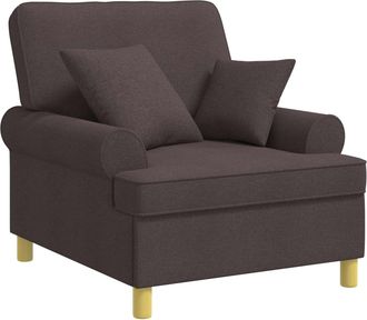 vidaXL Sill&oacute;n Xl Con Cojines Marr&oacute;n Oscuro Tela Vidaxl