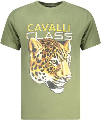 Cavalli Verde Katoenen Heren T-Shirt