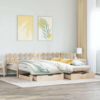 vidaXL Divano Letto Estraibile con Cassetti senza Materasso 80x200 cm - Vidaxl