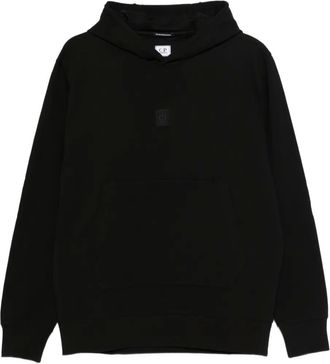 C.P. Company logo-patch hoodie - Black
