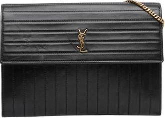 Saint Laurent Pre-owned Leren Crossbodytas - Dames - Vintage Clutch - Zwart - ONE Size - Leer - Vintage