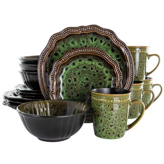 Elama s Mystic Waves 16 Piece Dinnerware Set
