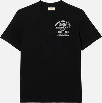 Replay Mens Replay Biker T-Shirt - Black - Size: 40