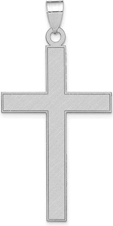 Diamond2Deal 14k White Gold Florentine Satin Cross Pendant
