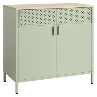 Songmics Armario de almacenamiento de metal 40 x 80 x 76 cm de color verde