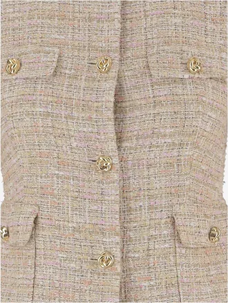Tagliatore Womens Viscose Blend Jacket Beige Cotton