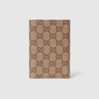 Gucci Essence Classic Passport Case, Beige, Original GG Fabric