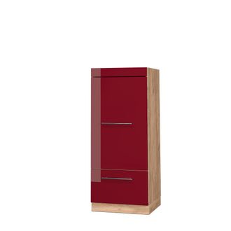 Vicco Armario Para Microondas Fame-line, Rojo Burdeos Alto Brillo, 60 Cm