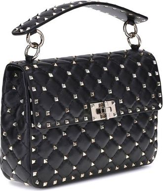 Valentino Garavani Womens Black Lamb Ovis Aries Shoulder Bag