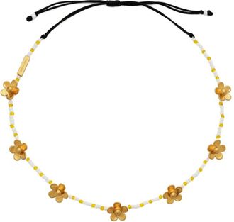 Marc Jacobs Daisy Beaded Chain Necklace - Dames - Kettingen - Geel - ONE Size - Accessoires