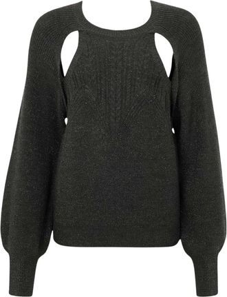 Twinset Maglia - Dames - Ronde hals truien - Grijs - XS - Wol - Truien & Vesten