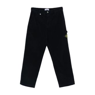 Stone Island Straight Trousers, male, Black, Size: W33 Stone Island Rtw... Black