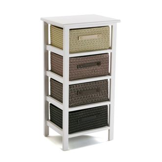 VERSA Mueble de ba&ntilde;o con 4 cajones en madera y poli&eacute;ster marr&oacute;n