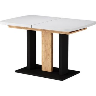 Vicco tavolo da pranzo allungabile Fenaro, Rovere bianco/nero/Goldkraft, 120 x 80 cm 2 parti, Vicco