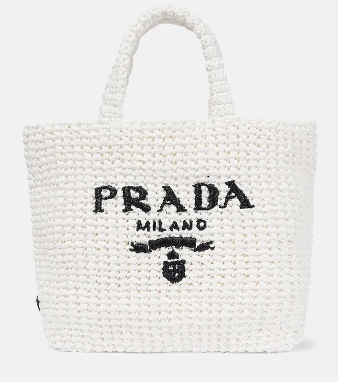 Small logo crochet tote bag