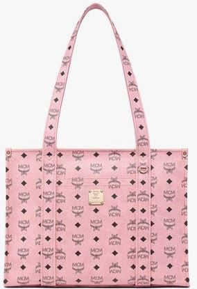 MCM Aren School Bag Tote in Visetos in Soft Pink at Nordstrom