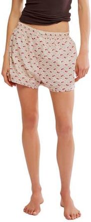 Free People Day to Day Floral Boxer Shorts in Sand Combo at Nordstrom Rack, Size X-Small
