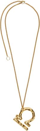 Jil Sander zodiac-sign pendant necklace - women - Brass/Silk - One Size - Gold