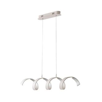 Netlighting Helix Integrated LED Swirl Effect Bar Pendant White Silver 4000K