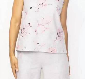 Habitat Linen Blend Side Button Tank In Melon