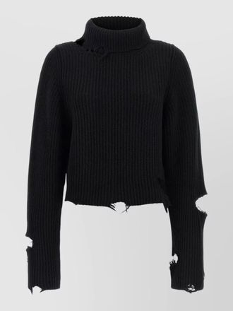 Haikure lover knit high neck distressed sweater
