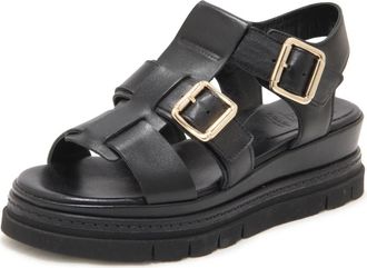 Luca Grossi L050S Monte Nero Sandal - Dames - Sleehakken - Zwart - 36 1/2 EU - Leer - Schoenen