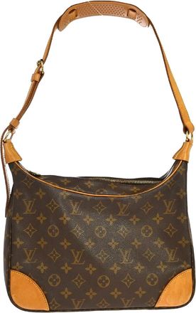 Louis Vuitton Boulogne Monogram Satin Brown Canvas Handbag (Pre-Owned)