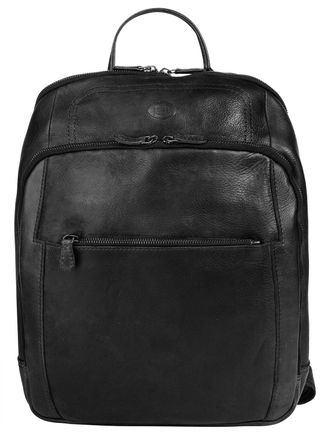 Pik&eacute; Laptoprucksack PIK&Eacute;, Damen, Gr. B/H/T: 28cm x 35cm x 6cm, onesize, schwarz, Leder, Rindsleder, Rucks&auml;cke Laptoprucksack, echt Leder, Made in Italy