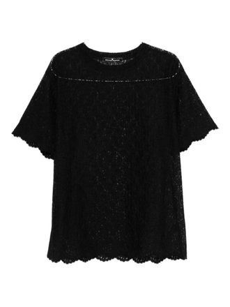 Ermanno Scervino Black Solid Round Neck T-Shirt