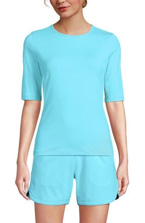 Lands End SunShade UPF 50 Elbow Sleeve Relaxed Rash Guard in River Mist at Nordstrom, Size X-Large