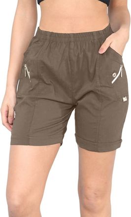 Generic Womens Cherry Berry Shorts - Ladies Plain Stretch Fit Pull On Elasticated Waist Summer Short Pants (Mocha, UK 10)