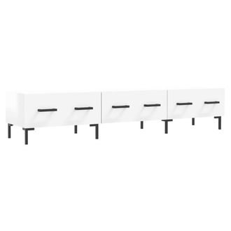 Berkfield Home TV Cabinet High Gloss White 150x36x30 cm Engineered Wood | Size: 150 x 36 x 30 cm