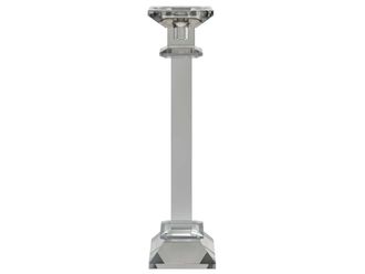 Abhika Kerzenst&auml;nder Kristallglas Grau H: 36 cm