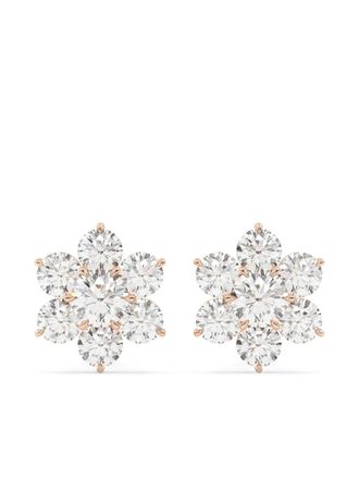 Tilla 14Kt lab-grown diamond cluster earrings - White
