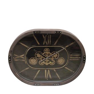 Schubiger M&ouml;bel Uhr Oval, Braun/gold