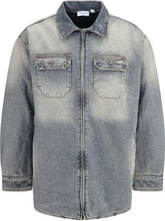Off-white Gray Cotton Denim Mens Jacket