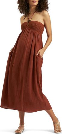 Ripe Evie Halter Maternity Maxi Dress in Amber at Nordstrom, Size X-Large