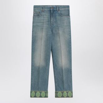 Valentino Garavani Faded Jeans With Jacquard Background