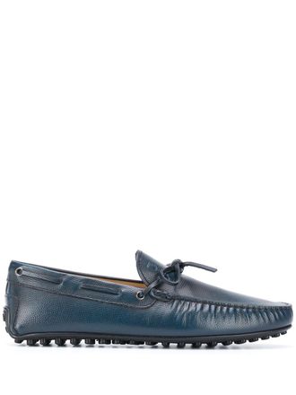Tod's Gommino lace-up driving shoes - men - Leather/Leather/Rubber - 7 - Blue