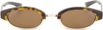 Alexander McQueen Eyewear Occhiali da sole ovali - Marrone