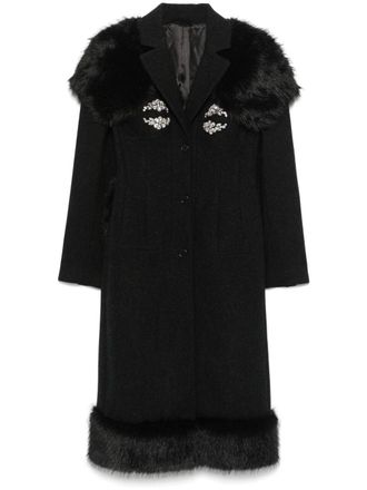 Simone Rocha crystal-embellished coat - Black