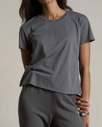 perfectwhitetee Harley Boxy Crew Tee In Charcoal